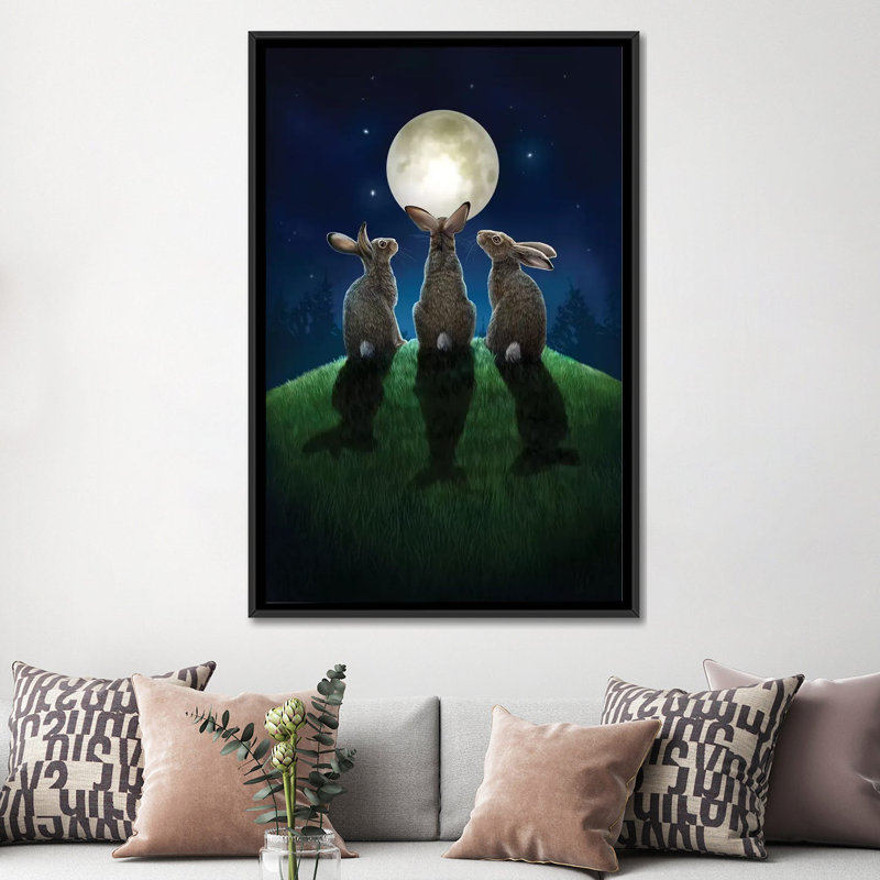 « moon shadows », impression sur toile tendue, H 60 po x l 40po x P 1,5 po, Toile avec cadre noir, Pas de tapis