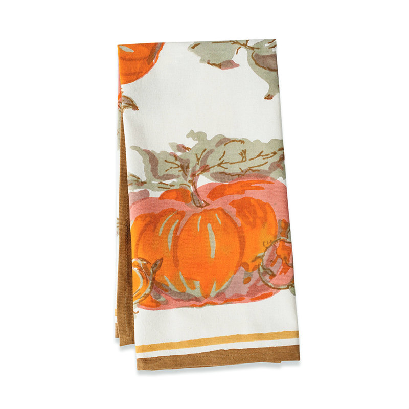 Pumpkin Floral Tea Towel