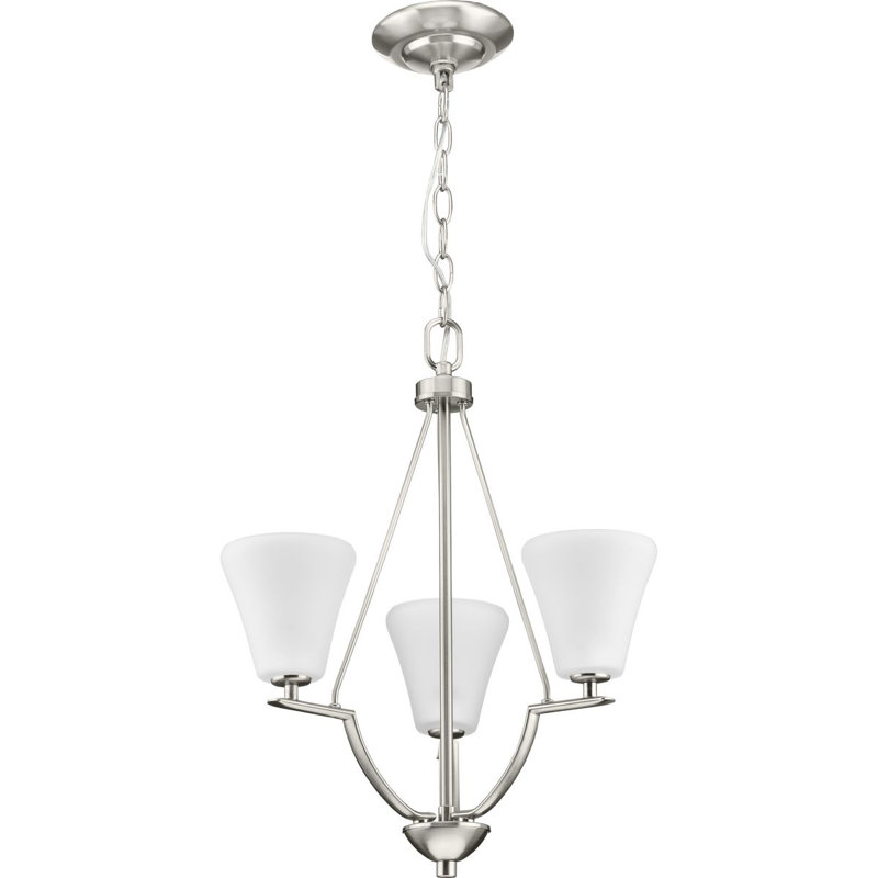 Karla Dimmable Classic / Traditional Chandelier, Brushed Nickel, 3