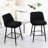 2Pcs Counter Height Swivel Bar Stools, Upholstered With And Metal Legs, 25.6" Seat Height, Right Option For Kitchen Island & Pub, Black Linen Stools Of 2 - Back Legs Pub Dining Area-554041485