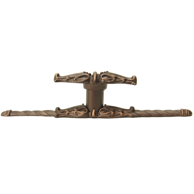 Carpe Diem 836838-24 Acanthus Platinum leave large knob w/ rope large back plate Romanesque style   in Platinum