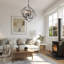 Lustre géométrique à 6 lumières de style bougie Fredrico