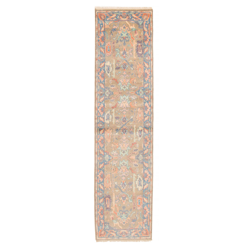 Modern Oushak Khaki Rug 2'6" x 9'11"