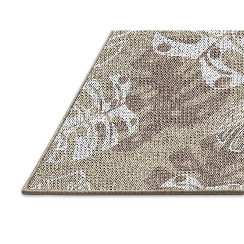 Tapis gris/zone blanche à motifs, Rectangle 4 pi x 6 pi