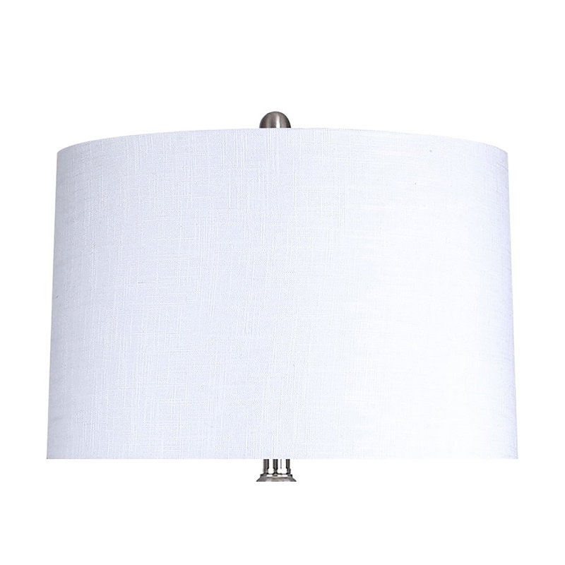 Lampe sur pied 65 po Matzke, Blanc, Nickel brossé