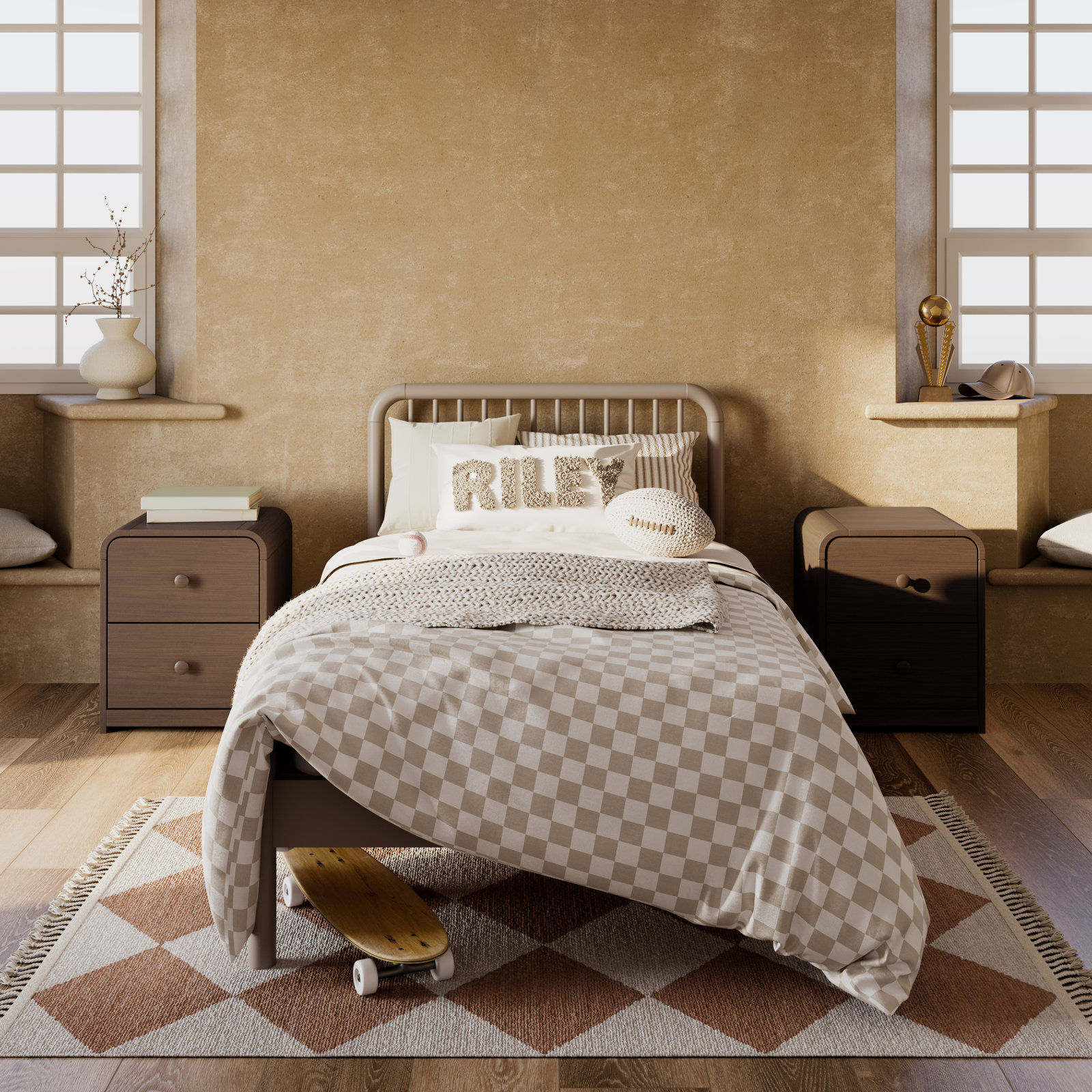 Porto Twin Bed, Taupe