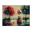 Couple romantique sur l'eau I - impression sans cadre sur bois-2066076220