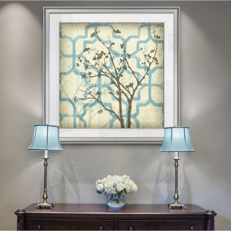 « silhouette & pattern ii », peinture, H 16 po x l 16 po x P 1,5 po, Encadrement argenté