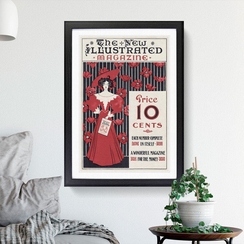 The New Illustrated Magazine by Ethel Reed - Picture Frame Graphic Art, 65cm H x 48cm W x 2cm D, Black Framed