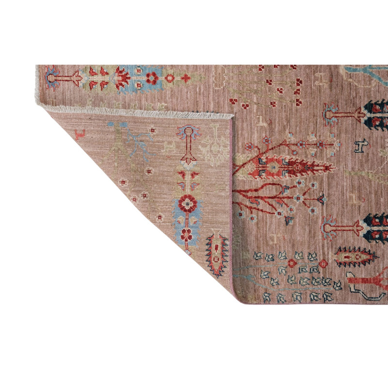 High-Quality Hand-Knotted Pink And Red Area Rug