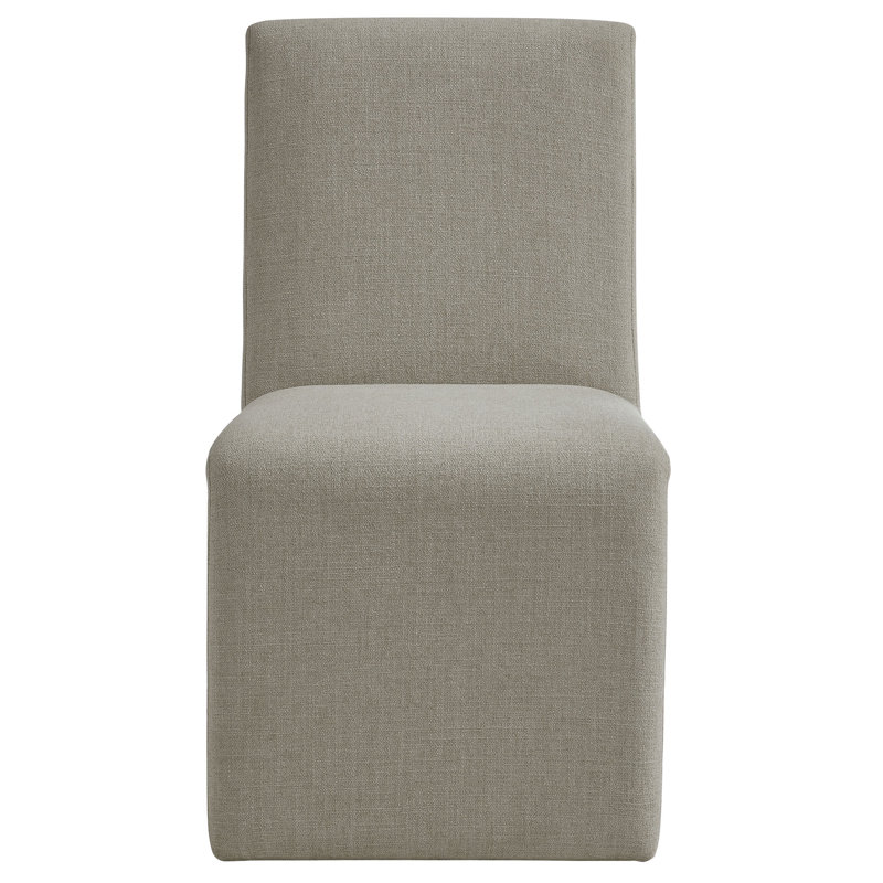 Chaise d'appoint de salle à manger rembourrée en tissu Emory, Lin lin