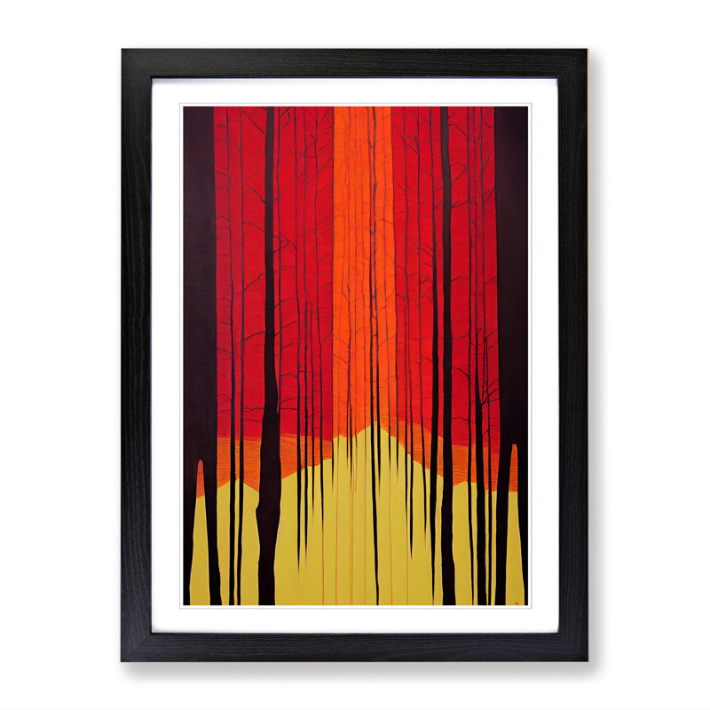 FRM-V0523-47X African Forest Vol.1 - Single Picture Frame Print, 64cm H x 46cm W x 2cm D, Black Framed