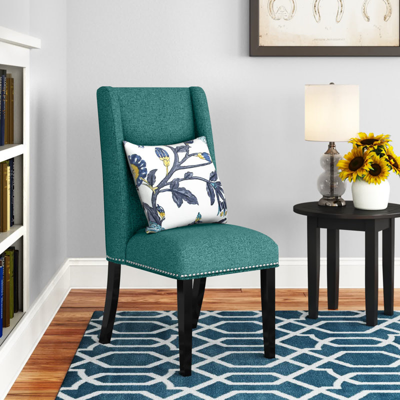 Chaise de salle à manger en tissu Baron Modway, Tissage uni bleu sarcelle