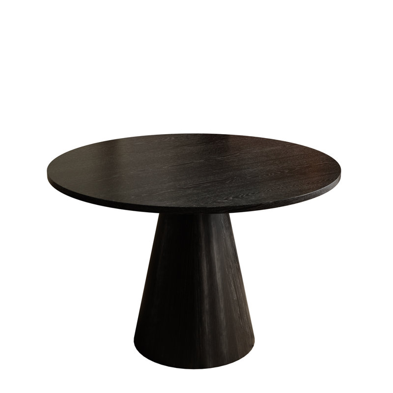 Jerrianne Retro Round 47'' Round Dining Table, Black