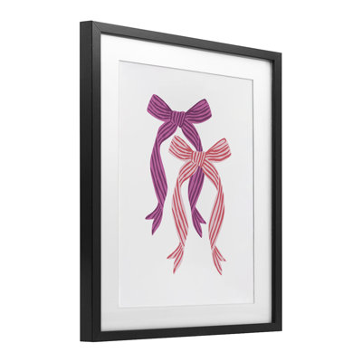 Imprimé sous verre à double nœud magenta et rouge, design par Krissy Mast