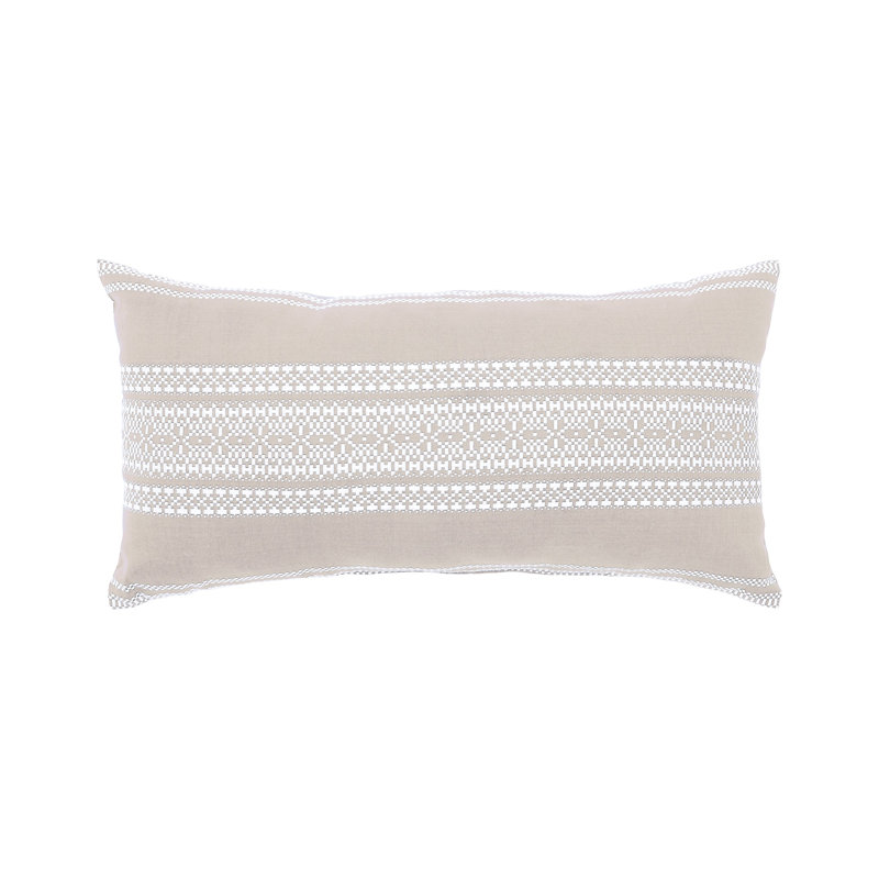 Clayton Geometric Woven Lumbar Throw Pillow, Dune