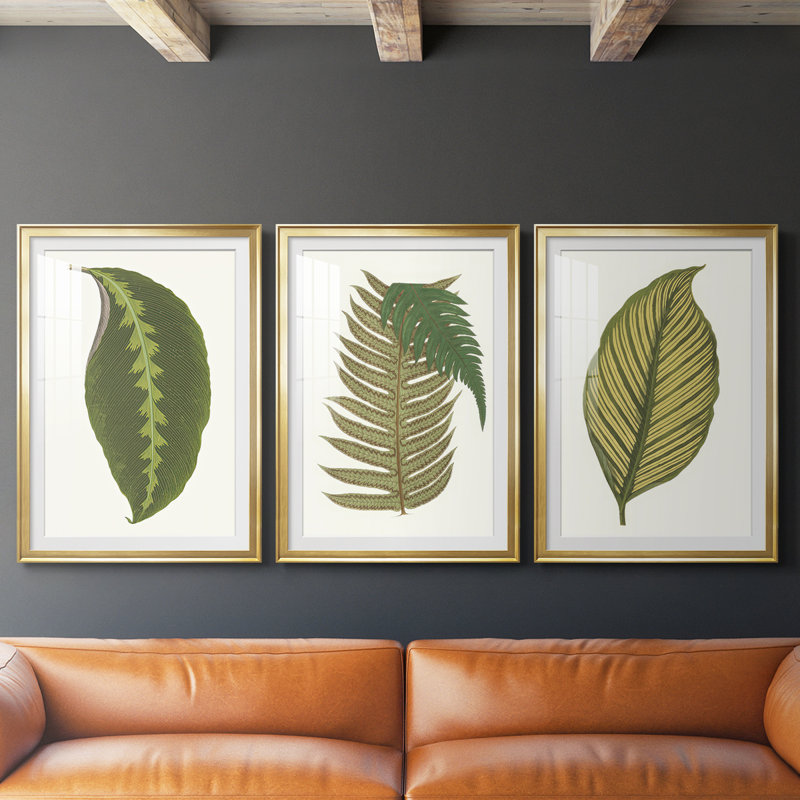 3 feuilles, H 19 po x l 45 po, Doré