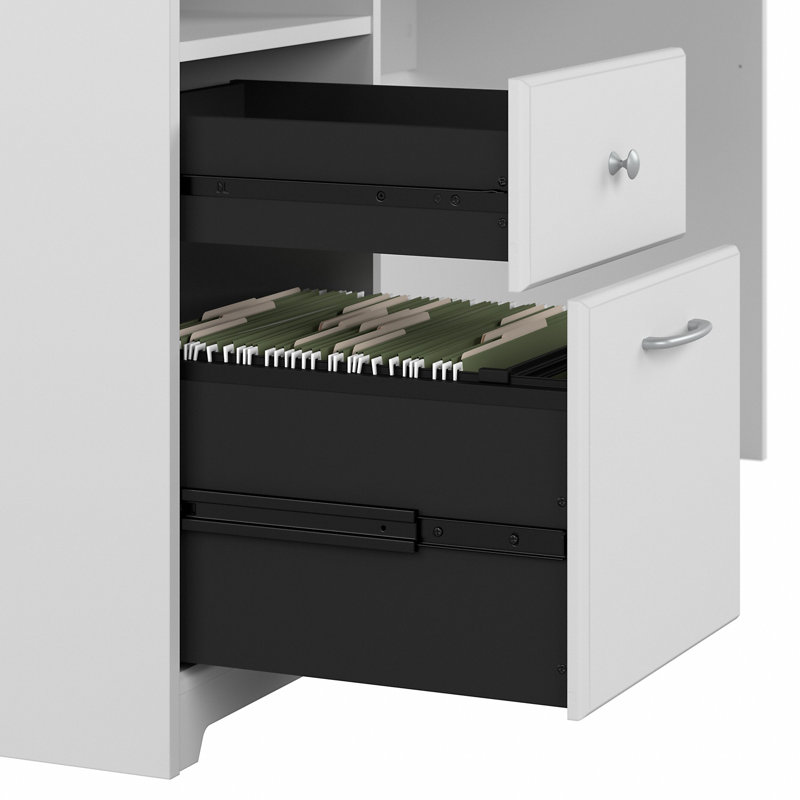 Ozro Computer Desk, White, 66.3" H x 71.69" W x 23.19" D