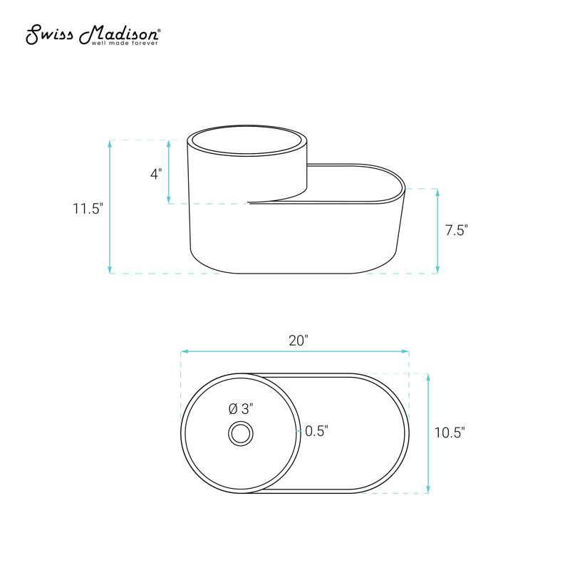 Monaco 20" Solid Surface Oval Wall-Mounted Sink In Matte White