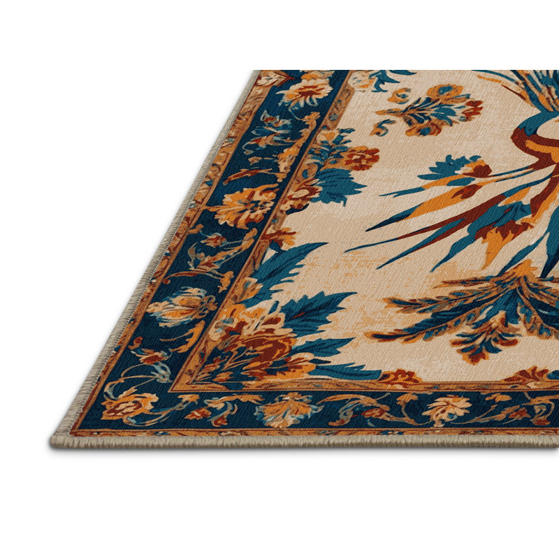 Tapis brun français lavable à la machine, Rectangle 5 pi x 7 pi