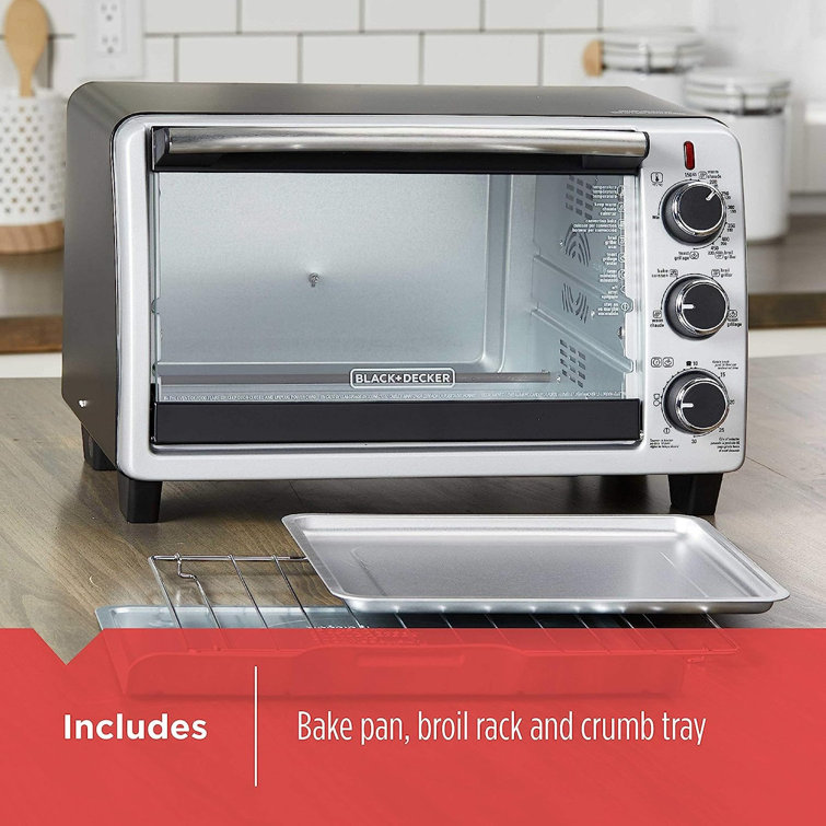 BLACK+DECKER 6-Slice Convection Countertop Toaster Oven, Stainless Steel/ Black, TO2050S