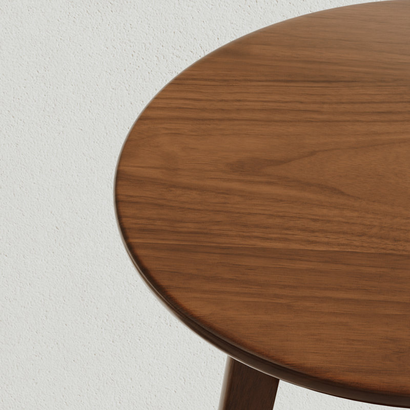 Table d'appoint minimaliste en bois massif à deux niveaux, Brun