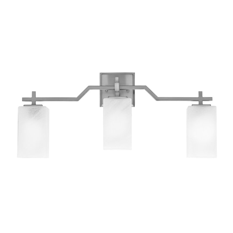 Corbin 3 Light Bath Bar With Glass, Nickel