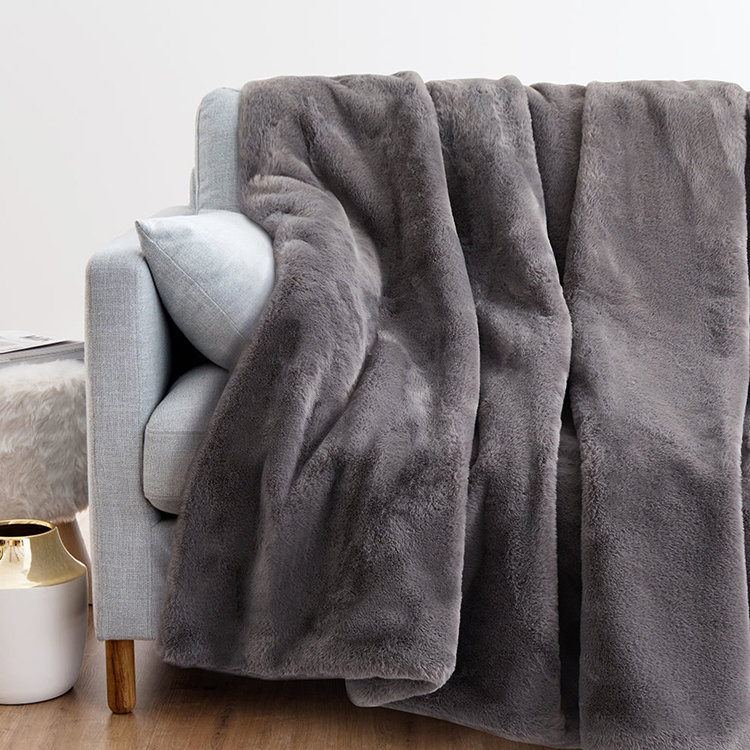 Hand Woven Throw Blanket, King, Charcoal