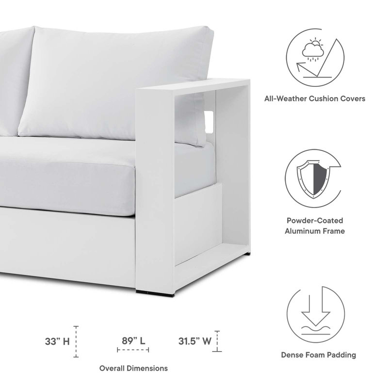 Tahoe White Powder-Coated Aluminum 3-Piece Outdoor Patio Set