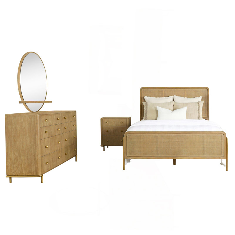 Stevie Cane 4-Piece Queen Bedroom Set, Natural, Queen