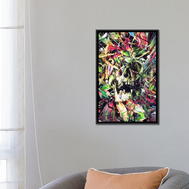 « enterré », reproduction d’impression sur toile, H 26 po x l 18 po x P 1,5 po, Toile avec cadre noir, Pas de tapis