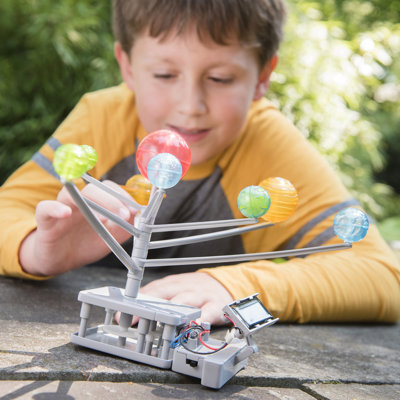4M: Green Science: Solar System - DIY Motorized Rotating Planetarium Model, Solar & Battery Hybrid Power, STEM Building & Activity Set, Kids Ages 5+