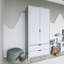 Armoire moderne blanche avec nombreuses tablettes, 35,4 po x 72,0 po x 17,7 po | 100% panneau de particules enduit de mélamine, épaisseur: 0,7 pouce | Conception murale, solution de rangement élégante et fonctionnelle pour tout espace