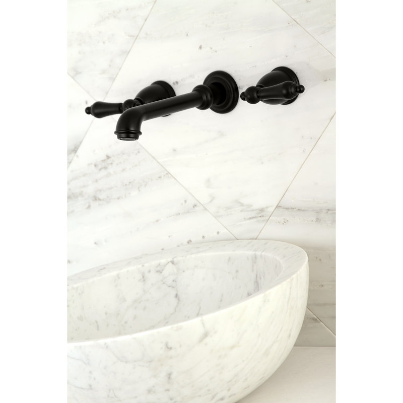 Robinet de salle de bain fixé au mur English Country, Noir mat