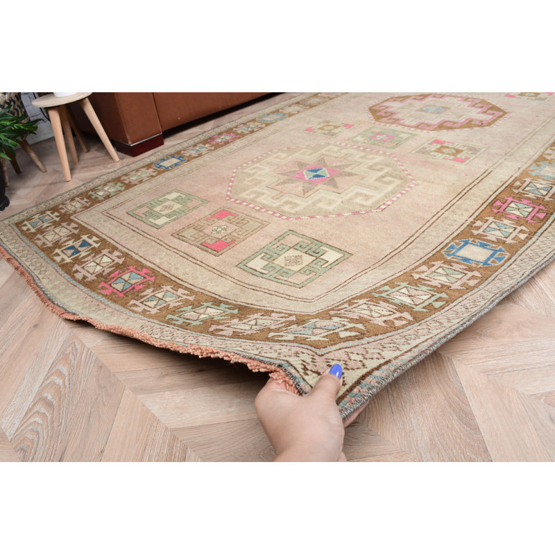 Large Vintage Turkish Anatolian Rug in Brown Wool for Salon and Vintage Decor