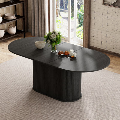 Table de salle à manger extensible de 55,11 po à 70,86 po, table de salle à manger extensible moderne pour petits espaces, 4 à 6 places, facile à nettoyer, peu encombrante