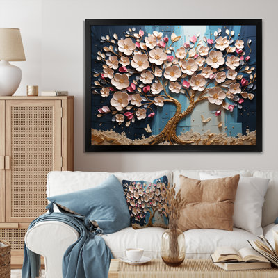 Blue And White Orchid Tree Garden Of Branches I - Tree Wall Art
