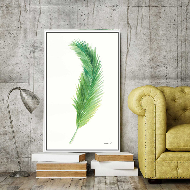 Palms of the Tropics IV - Peinture, Cadre flottant blanc, H 63,5 po x l 39,5 po x P 2 po