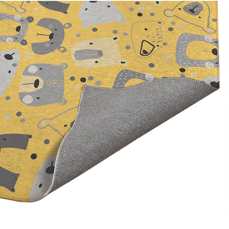 Bear Face Kids Play Mat, Rectangle 3' x 5'