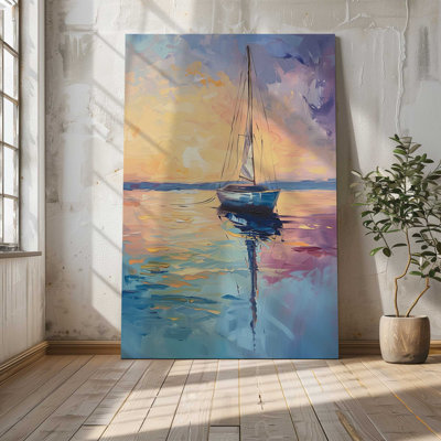 54 "x 36" Sunset Sail v1, grande impression sur toile