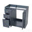 36'' Bathroom Vanity, Solid Wood Frame Bathroom Storage Cabinet, Freestanding Vanity Set With 3 Drawers& Soft Closing Doors-130445892-130445891