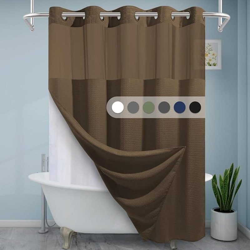 Rideau de douche No Hook, Brun