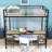 Full Over Twin Bunk Bed With Study Desk And Charging Ports-603390577