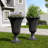 2-Pack Petal Shaped Pedestal Planters, 23.6" Tall Outdoor Flower Pots With Solid Base, Elegant Pattern, Weather-Resistant HDPE-116832549