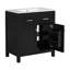 30" Bathroom Cabinet, Modern Black With Ceramic Sink, 2 Doors And Shelf For Stylish Functionality Vanity Cabinet Design, Decoration