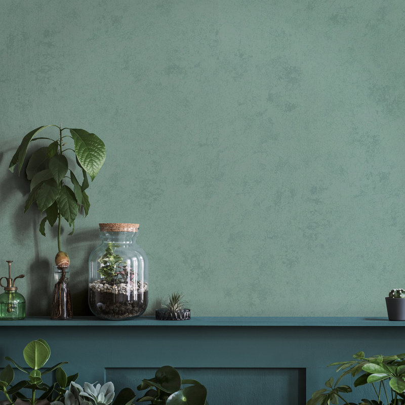 Terra Collection Plaster Effect Wallpaper Roll, Pink