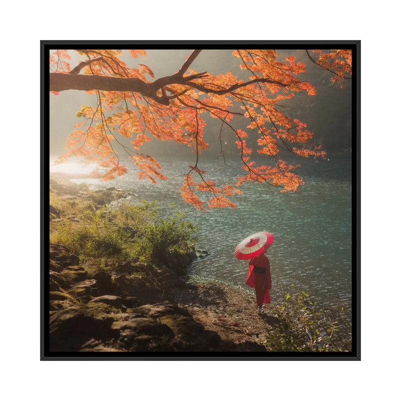 Autumn In Japan XVII by Daniel Kordan - Print on Canvas, Black Framed, 93.98 cm H x 93.98 cm W