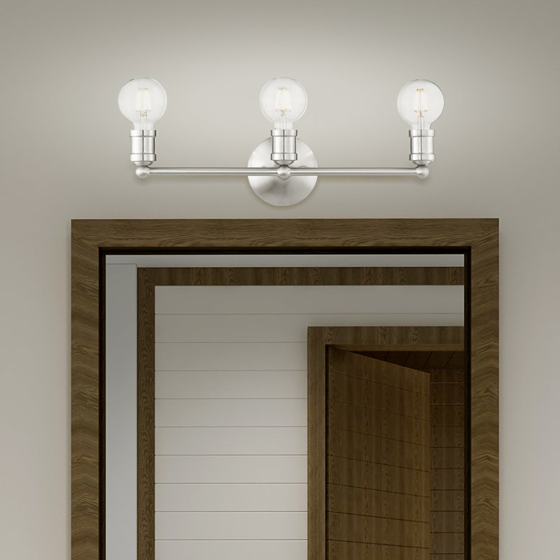 Éclairage pour meuble-lavabo à 3 lumières à intensité variable Lounell, Nickel brossé