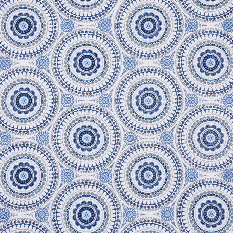 Idris Embroidery Fabric, Blues