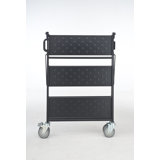 Master Grade 3 Tier Rolling Carts with Wheels, Thick Steel Utility Cart on Wheels, Storage Cart on Wheels (Black)